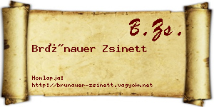 Brünauer Zsinett névjegykártya